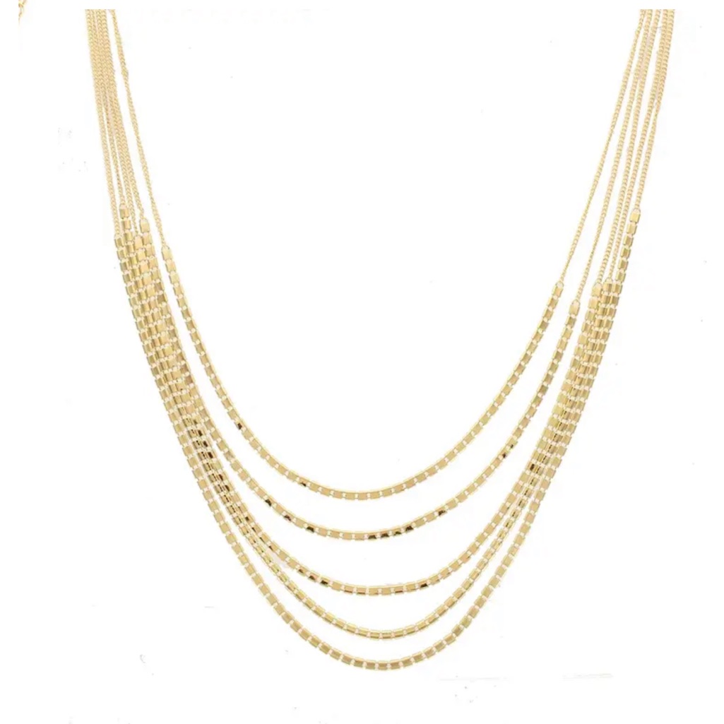 Olivia Welles Geo Chain Layered Gold Necklace